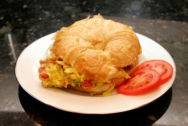 Scrambled Egg Croissant Sandwich Recipe