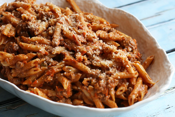 penne with bolognese