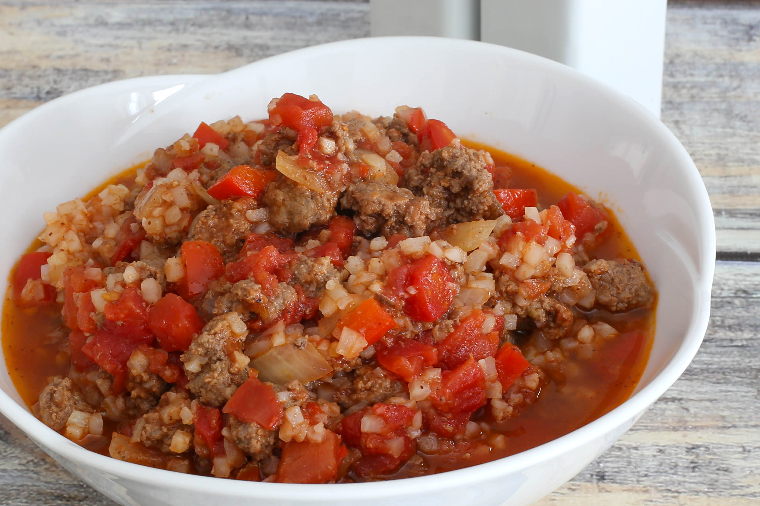 Low Carb Cauliflower Spanish "Rice" With Ground Beef - Classic-Recipes