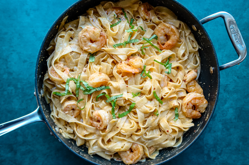 Chili Crisp Shrimp Fettuccine Alfredo Recipe