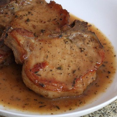 Pork Chops with Rosemary and Wine