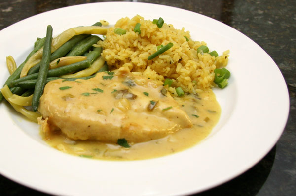 Coconut curry chicken.