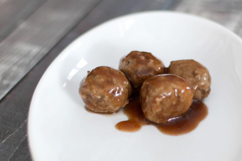 Danish style spiced meatballs with sauce.