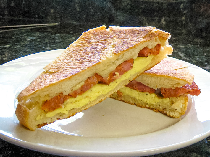 Egg and Spicy Sausage Panini