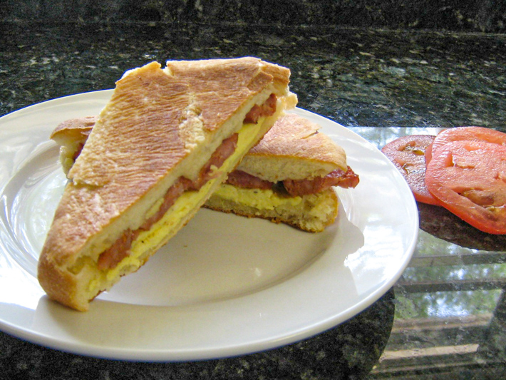 Egg and Spicy Sausage Panini