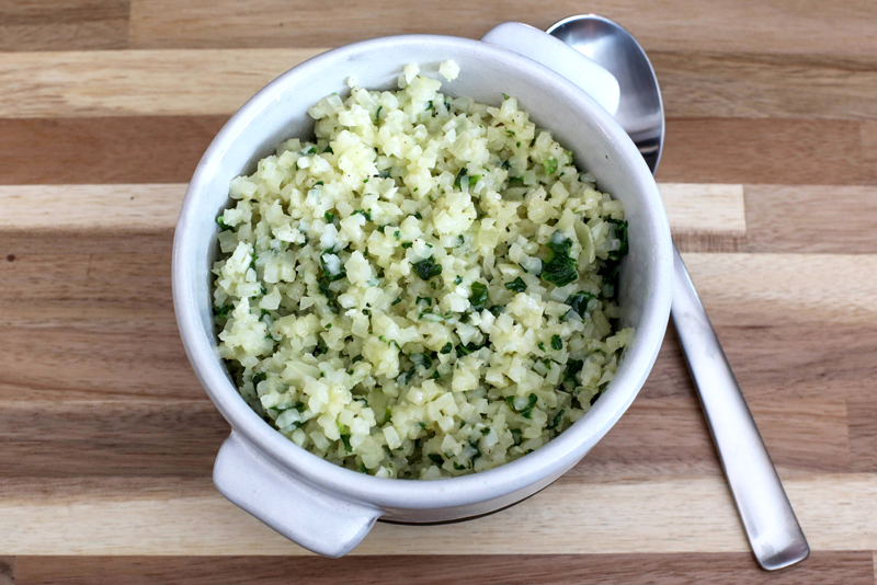 Garlic and Parmesan Cauliflower Rice.
