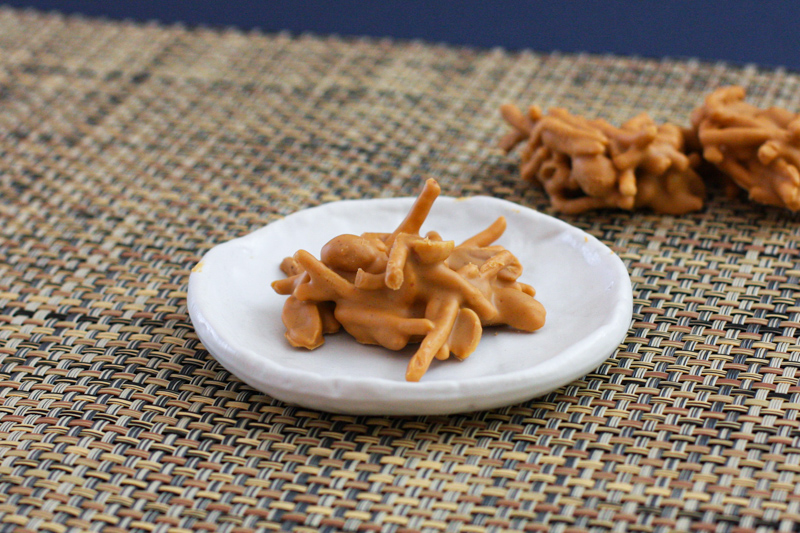 chow mein candy with butterscotch chips and peanuts. 