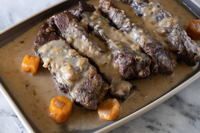 Instant Pot short ribs with sauce.