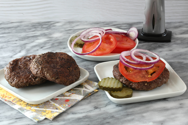 Instant pot burgers with toppings.