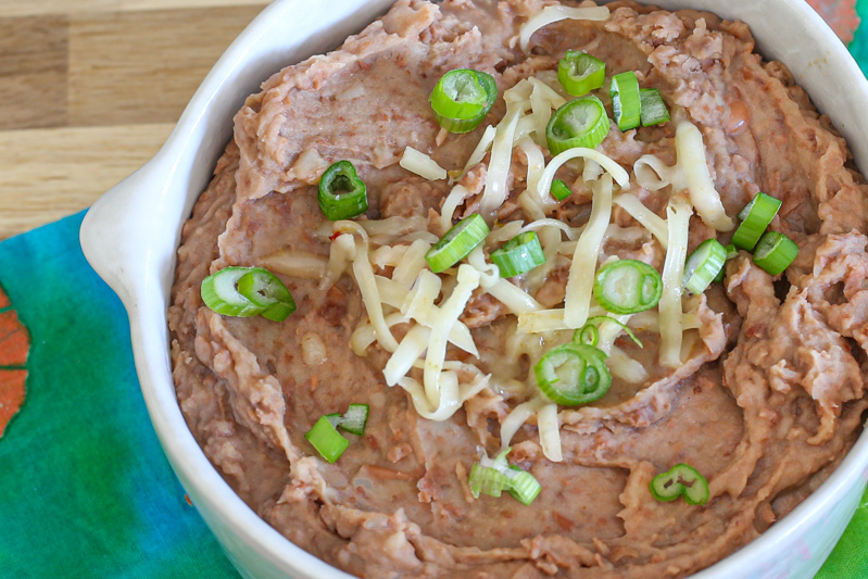 Refried beans cooked in the Instant Pot.