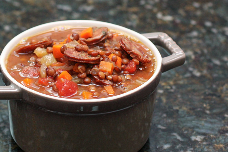 Slow Cooker Lentil and Sausage Soup