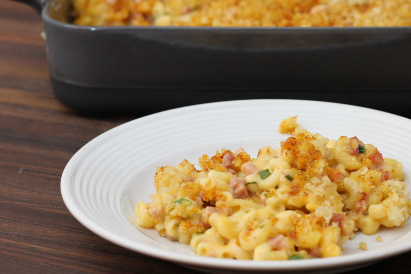 mac and cheese with ham