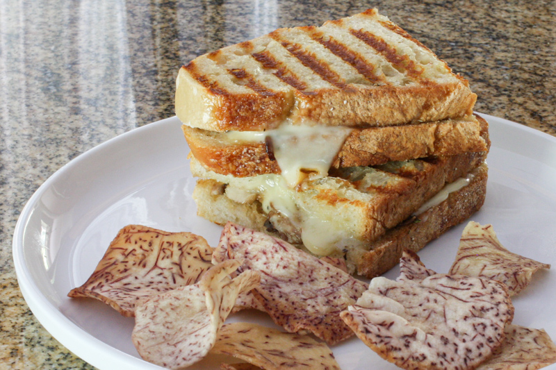 Grilled Fontina Cheese and Mushroom Sandwich