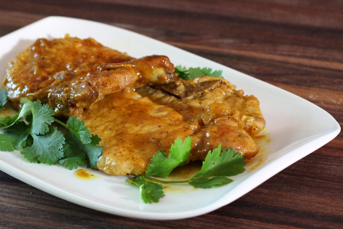 Skillet Pork Chops With Apple Jelly and Mustard Sauce Recipe