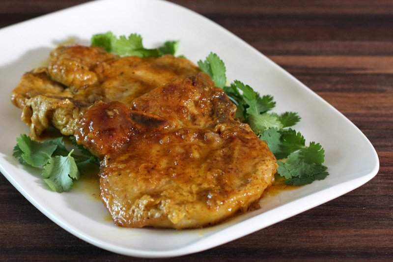 Skillet Pork Chops With Apple Jelly and Mustard Sauce Recipe