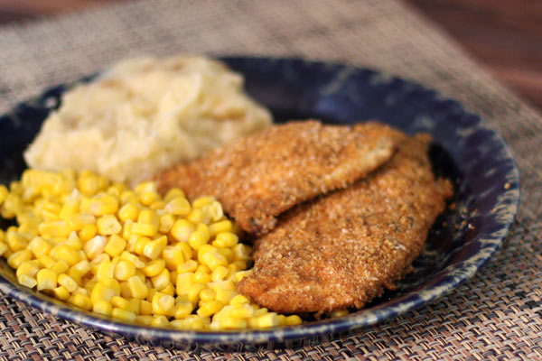 Easy oven fried chicken with spices.