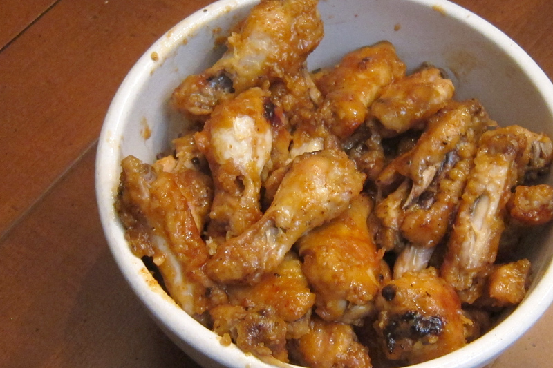 Chicken wings with oyster sauce.