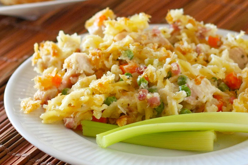 Pasta Casserole With Chicken, Ham, and Swiss Cheese ClassicRecipes