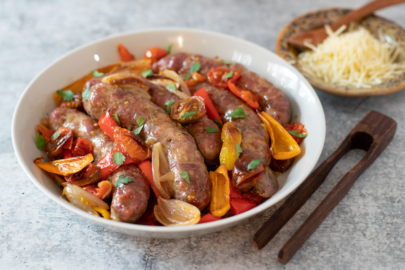Sheet Pan Sausages and Peppers Recipe