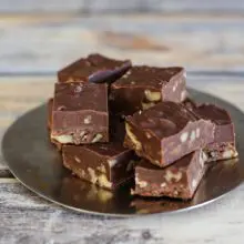 chocolate fudge on a plate