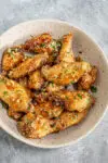 Easy air fryer garlic Parmesan chicken wings.