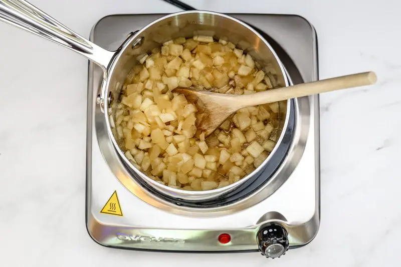 apple filling prep in a saucepan