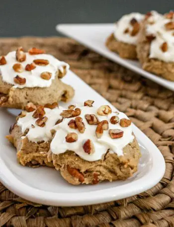 apple raisin cookies on a plate