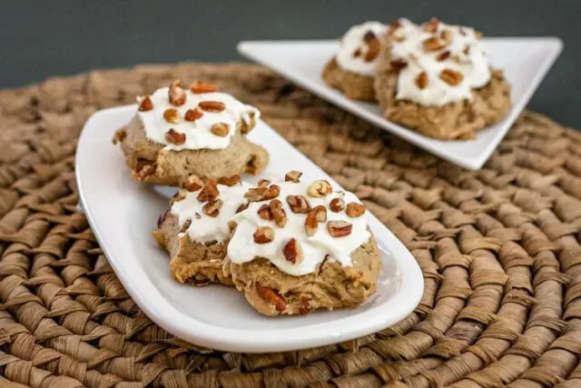 apple raisin cookies on a plate