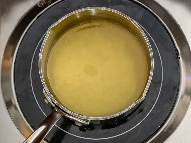 melting butter in saucepan