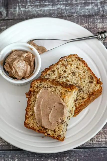 slices of banana bread with cinnamon butter