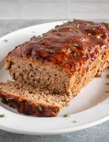 platter with bbq meatloaf