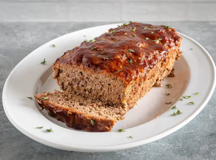 platter with bbq meatloaf