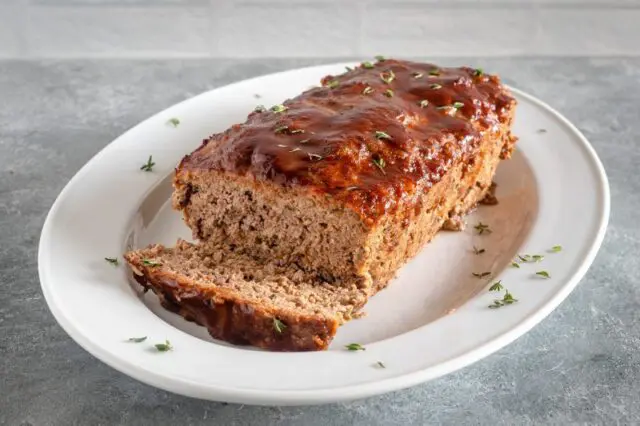 platter with bbq meatloaf