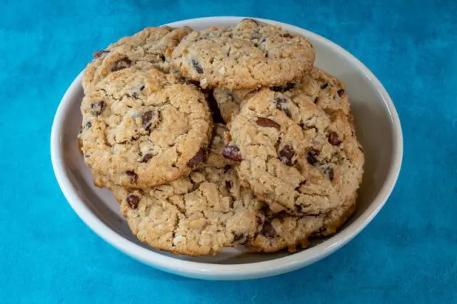 cowboy cookies in a bowl