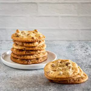 bisquick chocolate chip cookies stacked