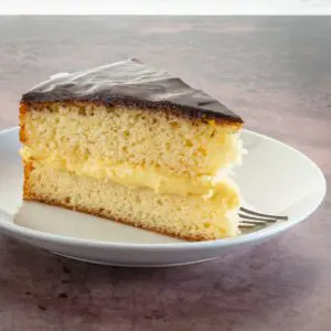 boston cream pie on a plate