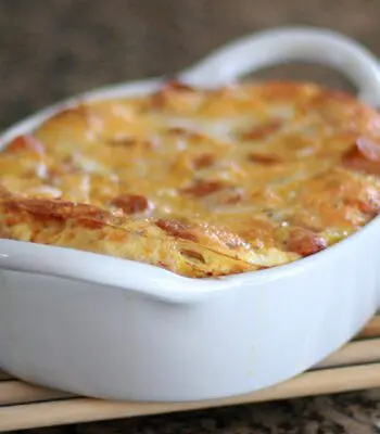 breakfast souffle with sausages