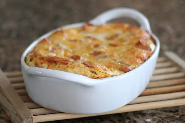 breakfast souffle with sausages