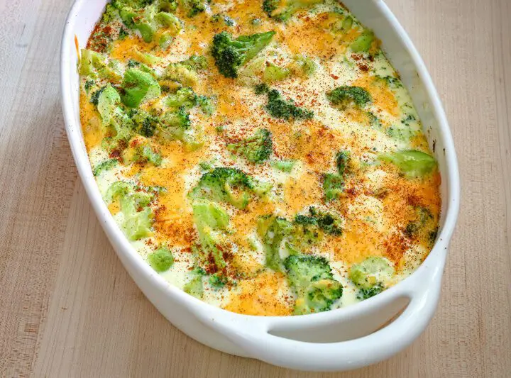 broccoli cheese casserole with custard-like texture