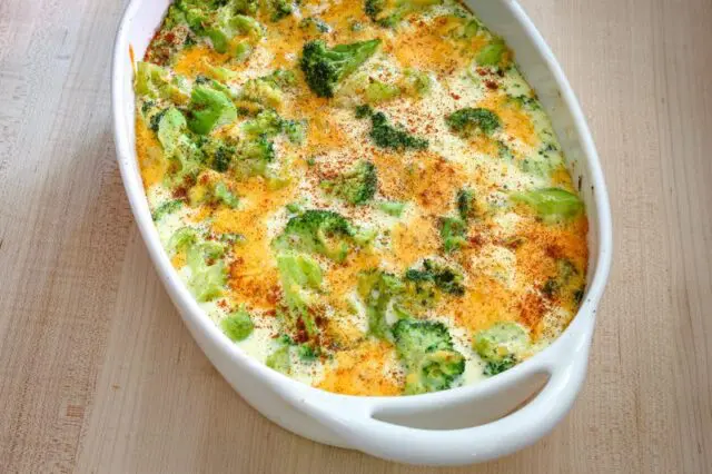 broccoli cheese casserole with custard-like texture