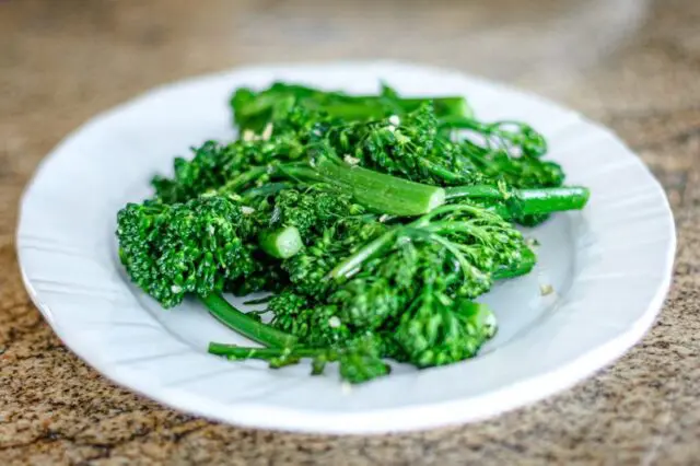 broccolini on a plate