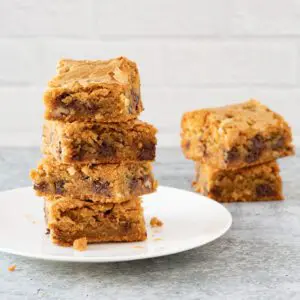 stack of brown butter blondies