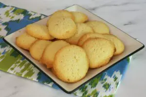 brown edge cookies on a plate