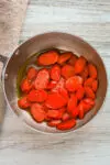 Delicious brown sugar glazed carrots in the pan.