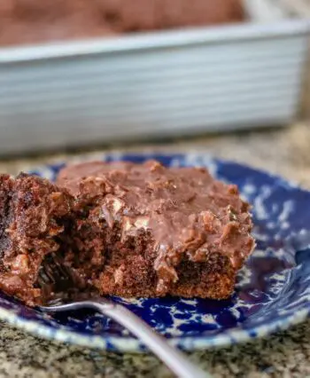 chocolate buttermilk cake with coconut pecan frosting