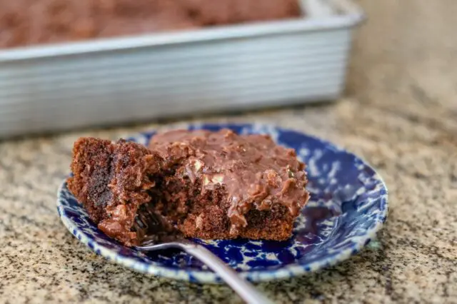 chocolate buttermilk cake with coconut pecan frosting