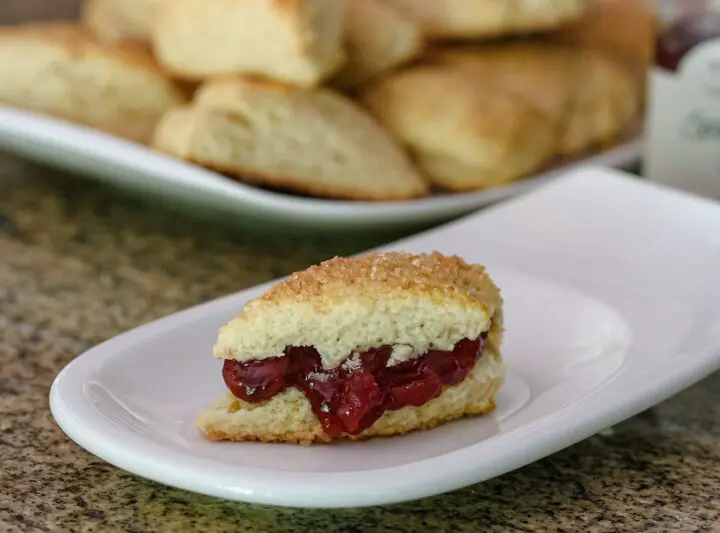 buttermilk scones with cherry jam