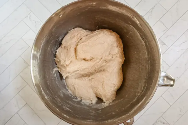 The yeast dough for fluffy dinner rolls.