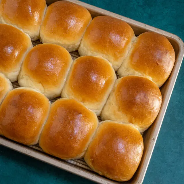 Soft, buttery homemade dinner rolls.