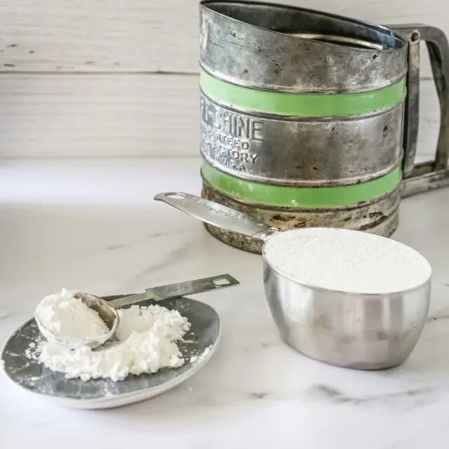 Making cake flour with all-purpose and cornstarch.